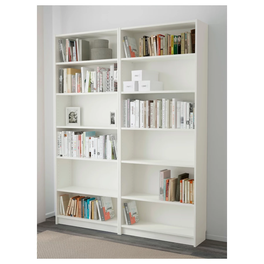 Открытый книжный шкаф - BILLY IKEA/БИЛЛИ ИКЕА, 28х160х202 см, белый (изображение №2)