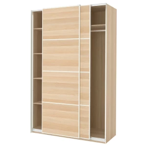 Шкаф-купе - IKEA PAX/MEHAMN/ПАКС/МЕХАМН ИКЕА, 66х150х236,4 см, белый/светло-коричневый