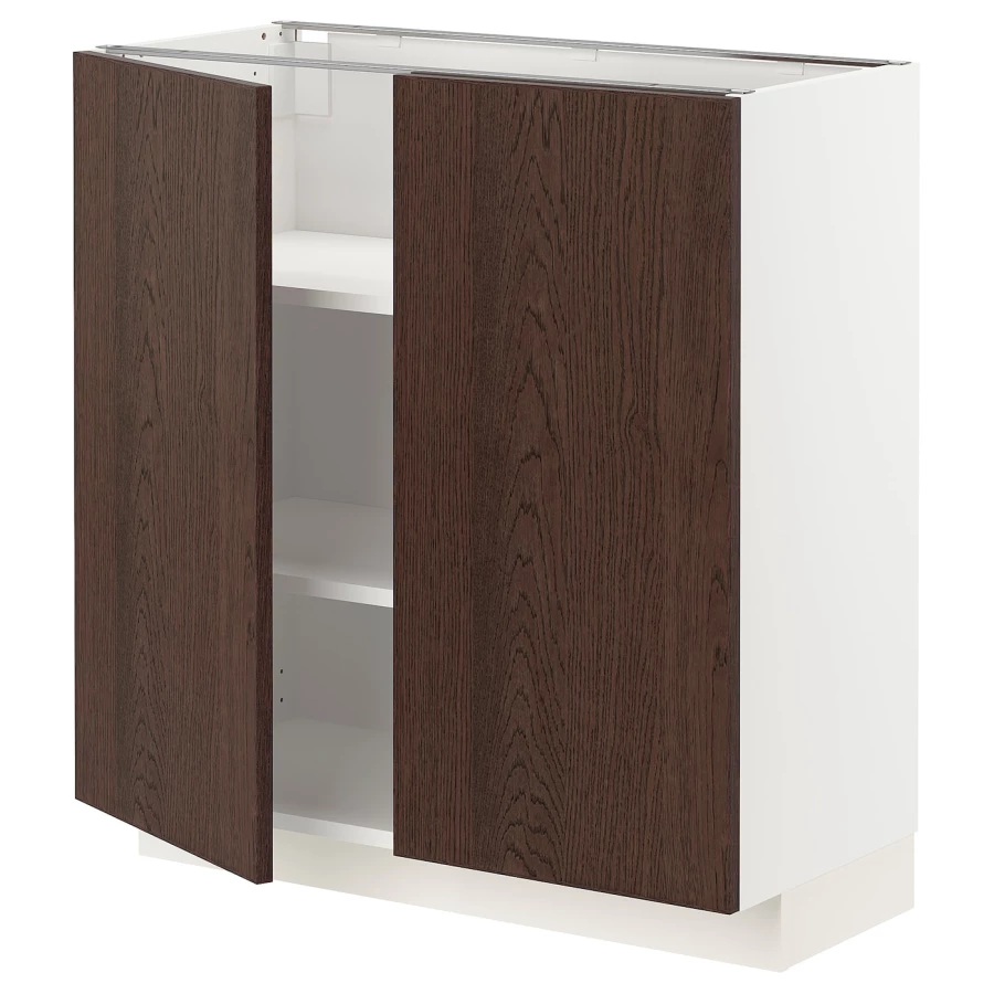 Напольный шкаф - METOD IKEA/ МЕТОД ИКЕА,  88х80 см, белый/коричневый (изображение №1)