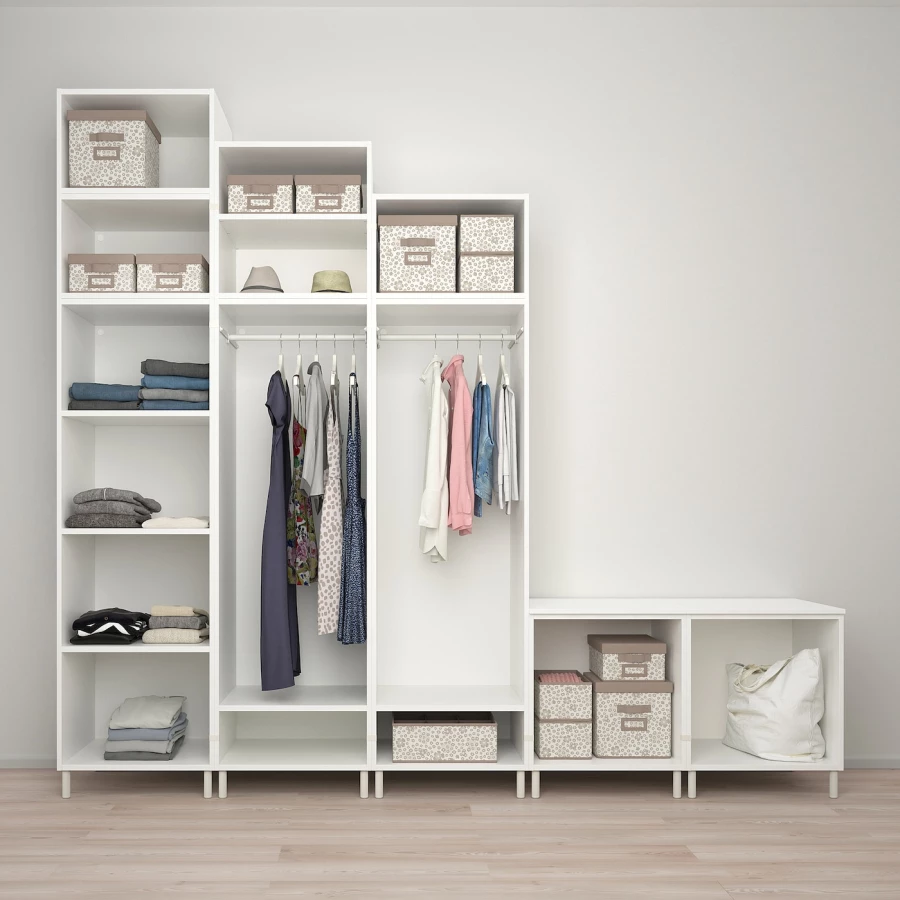 Платяной шкаф - PLATSA/SANNIDAL/IKEA/ ПЛАТСА/САННИДАЛИКЕА,300x57x271 см, белый (изображение №2)