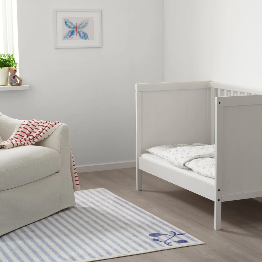 Пододеяльник и наволочка для детской кроватки - RÖDHAKE  / RОDHAKE  IKEA/  РЁДХАКЕ ИКЕА, 110x125/35x55 см,белый (изображение №3)