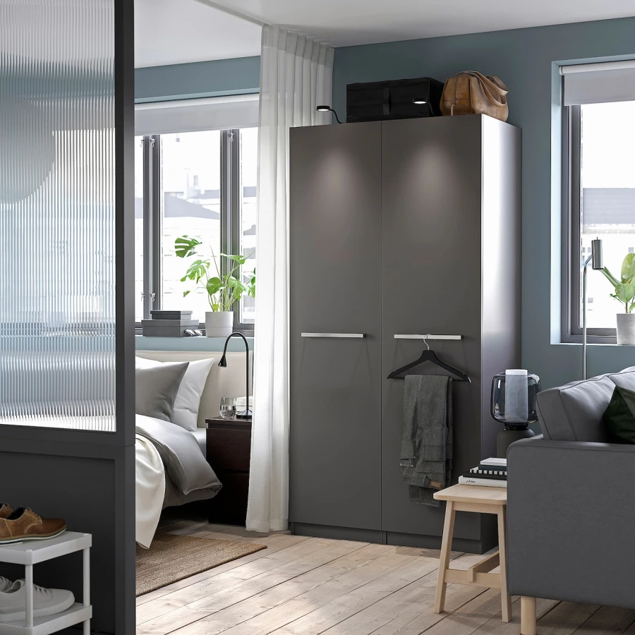 Дверь с петлями - FORSAND IKEA/ФОРСАНД ИКЕА, 195х50 см,  серый (изображение №2)