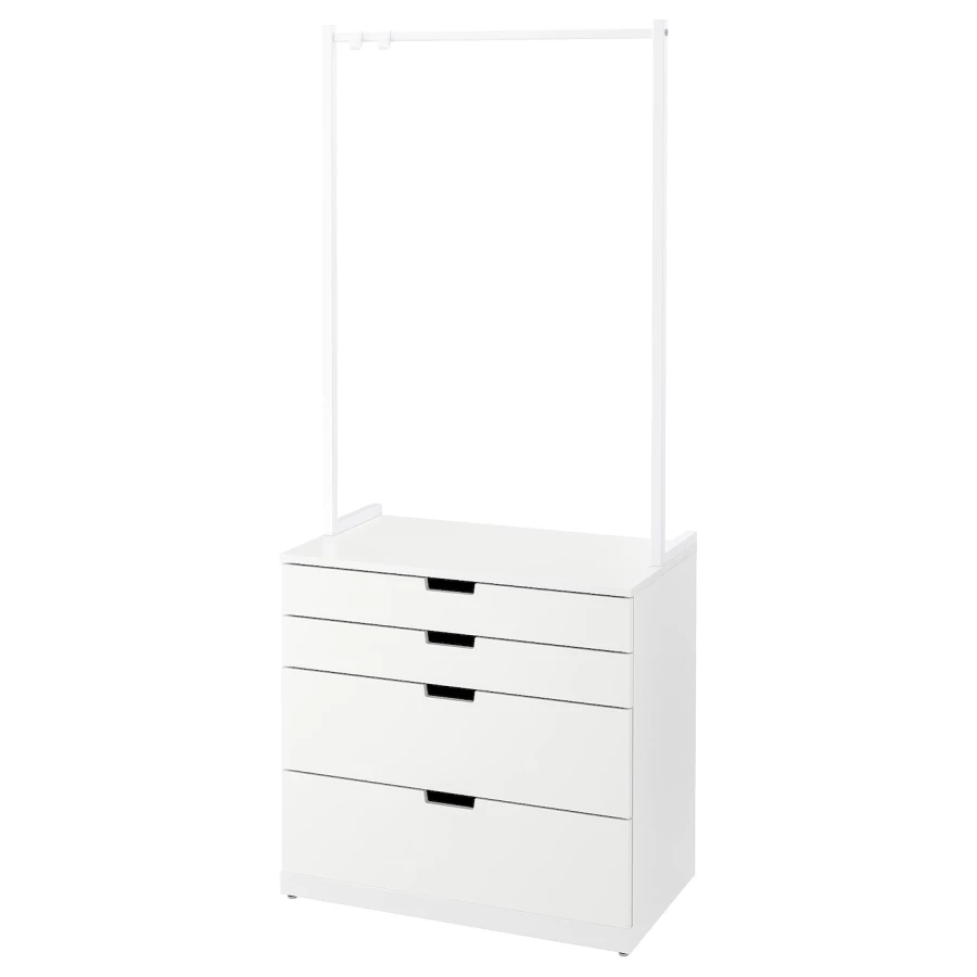 Комод - IKEA NORDLI/НОРДЛИ ИКЕА, 47х80х192 см, белый (изображение №1)
