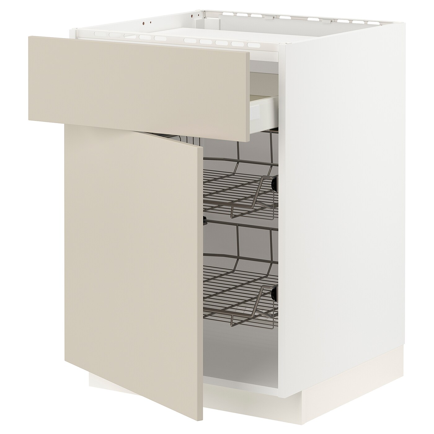 Напольный кухонный шкаф  - IKEA METOD MAXIMERA, 88x62x60см, белый/бежевый, МЕТОД МАКСИМЕРА ИКЕА