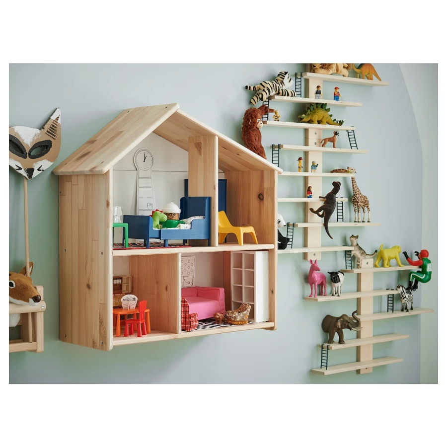 Кукольный домик - IKEA FLISAT/ФЛИСАТ ИКЕА, 22х58х59 см, под беленый дуб (изображение №4)