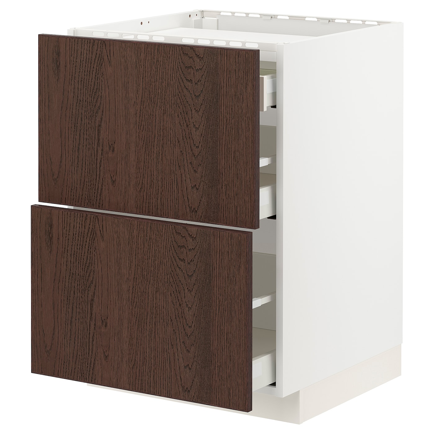 Напольный кухонный шкаф  - IKEA METOD MAXIMERA, 88x62x60см, белый/темно-коричневый, МЕТОД МАКСИМЕРА ИКЕА