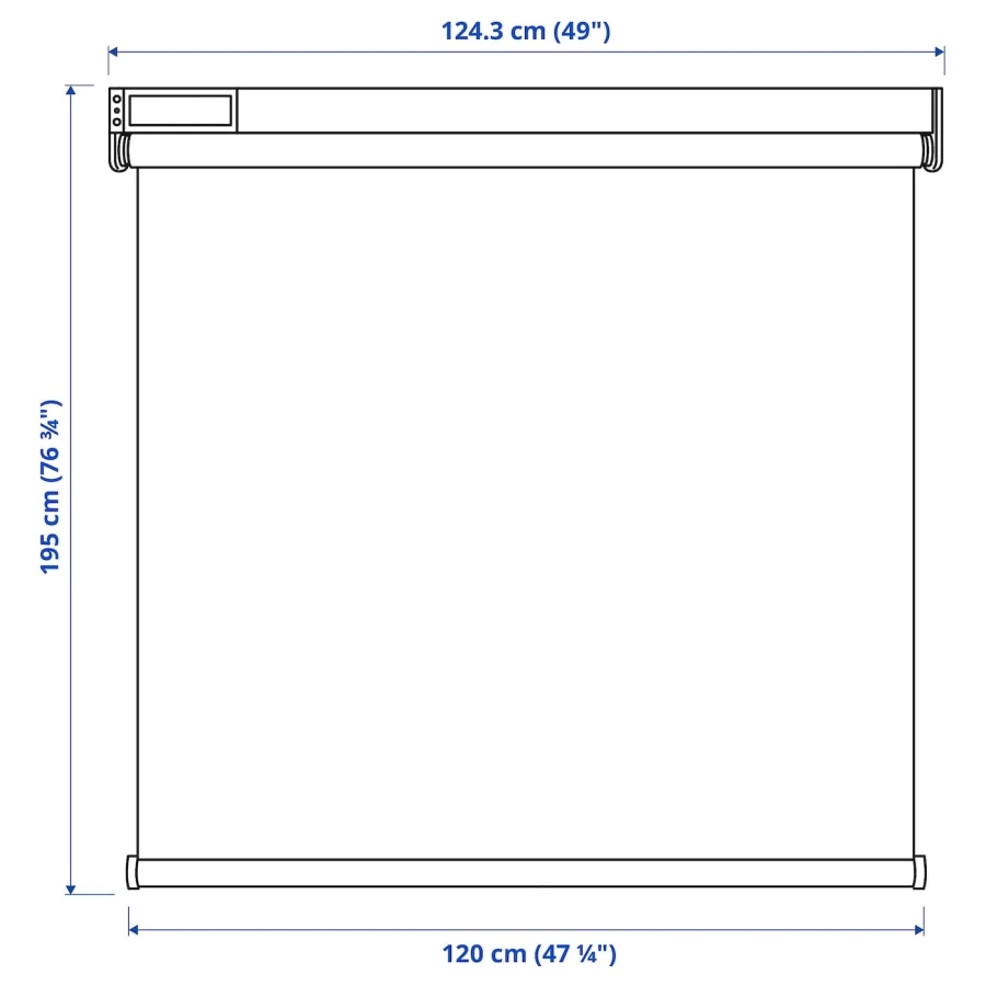 Рулонная штора (blackout) - IKEA FYRTUR, 195х120 см, серый, ФЮРТЮР ИКЕА (изображение №11)
