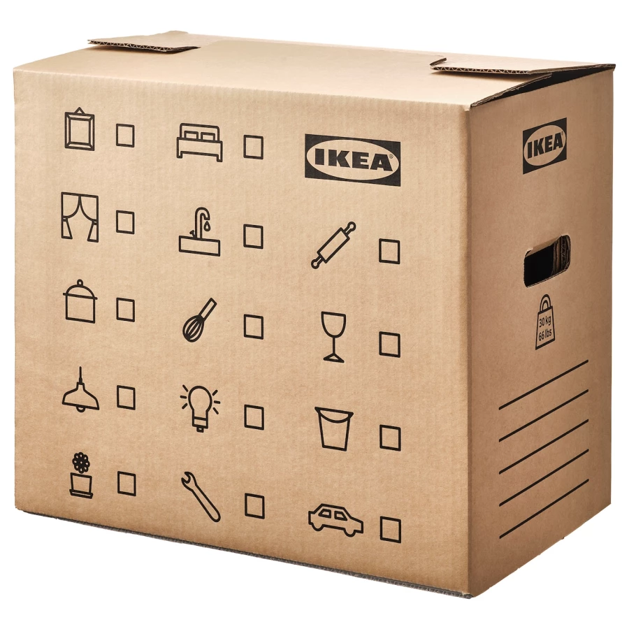 Коробка с крышкой - DUNDERGUBBE  IKEA/ ДУНДЕРГУББЕ ИКЕА, 50х31х40 см, бежевый (изображение №1)