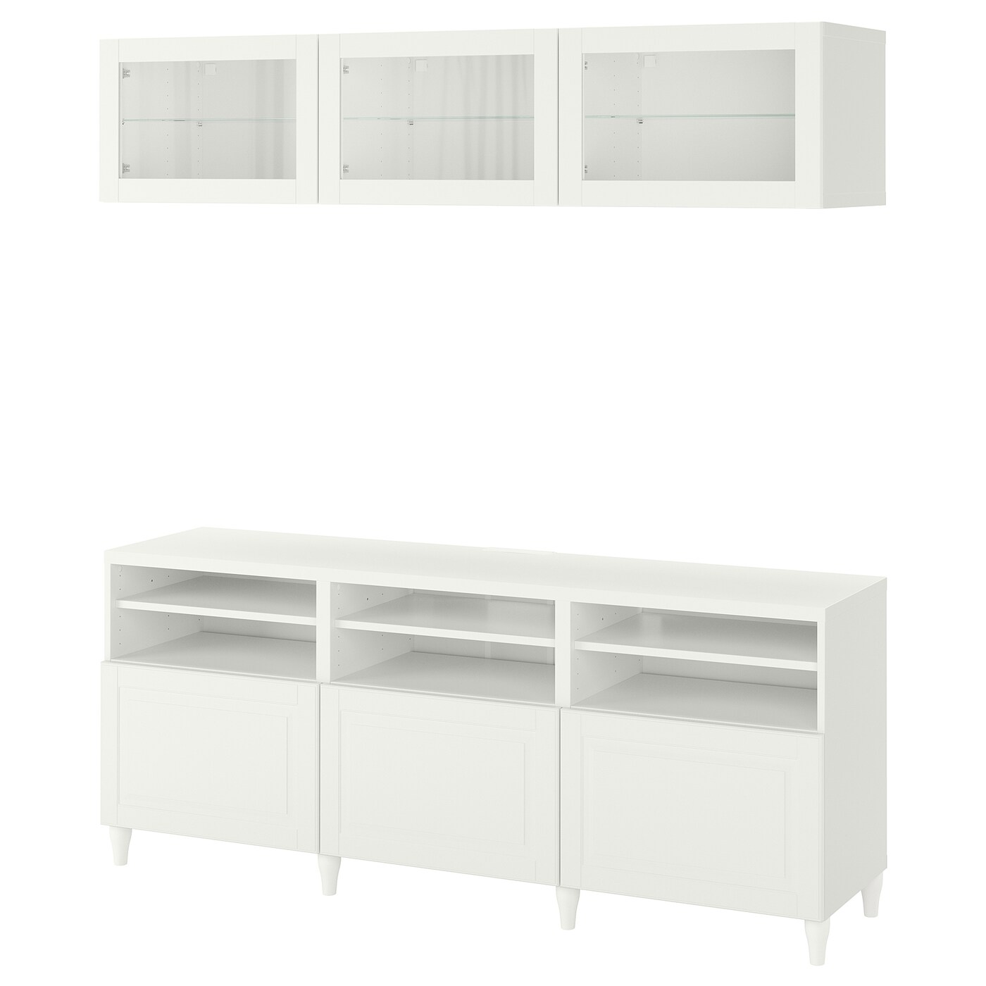 Шкаф для ТВ - IKEA BESTÅ/BESTA, 180x42x192 см, белый, Бесто ИКЕА