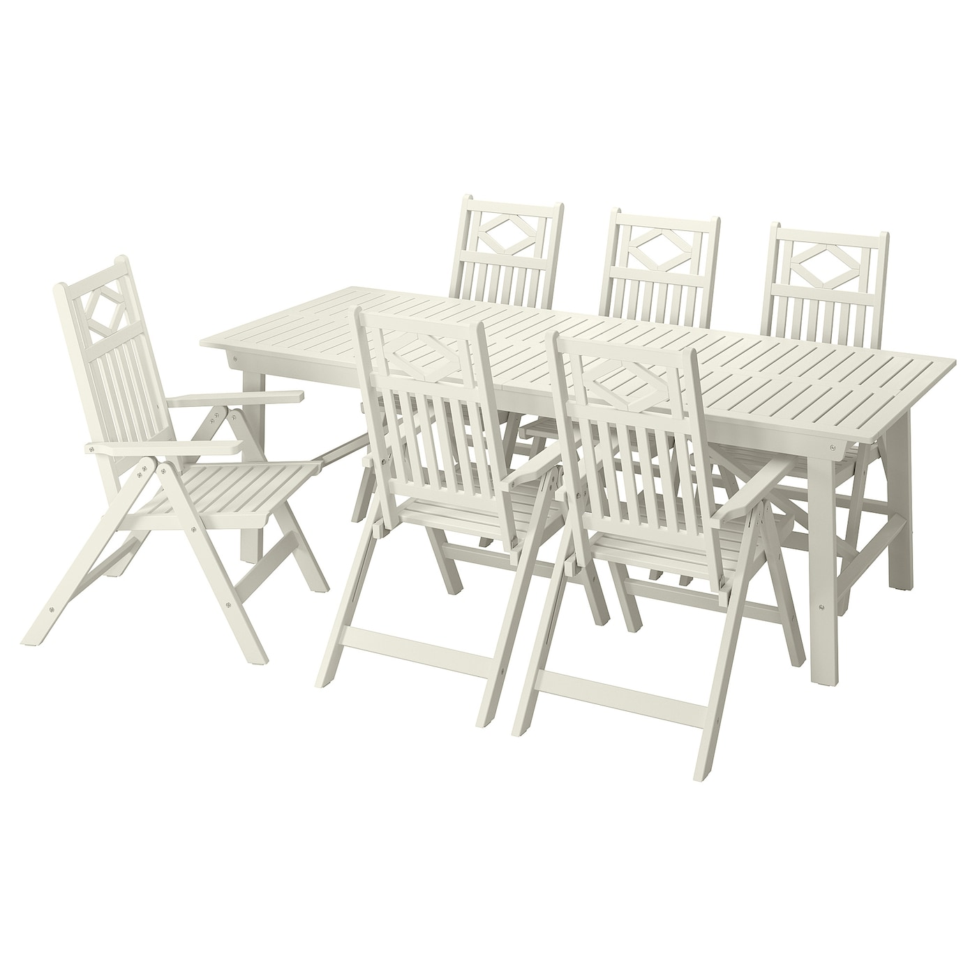 Стол и 6 стульев - BONDHOLMEN IKEA/ БОНДХОЛЬМЕН  ИКЕА,   235х90 см, белый