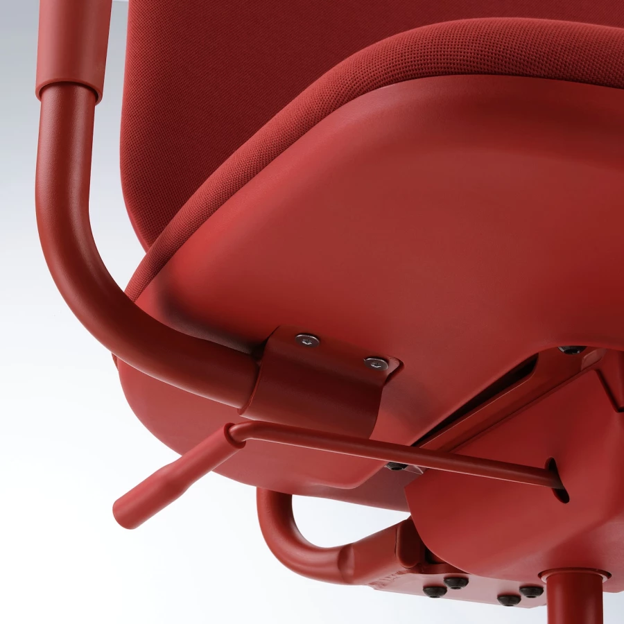 Офисный стул с подлокотниками - IKEA SMÖRKULL/SMORKULL/СМЁРКУЛЛ ИКЕА, 104х66х59 см, красный (изображение №7)