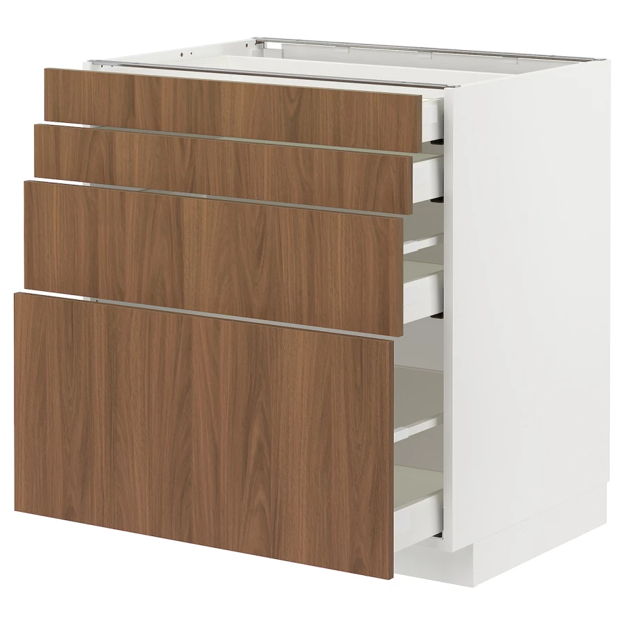 Напольный шкаф - METOD / MAXIMERA IKEA/ МЕТОД/ МАКСИМЕРА ИКЕА,  80х60 см, белый/коричневый (изображение №1)