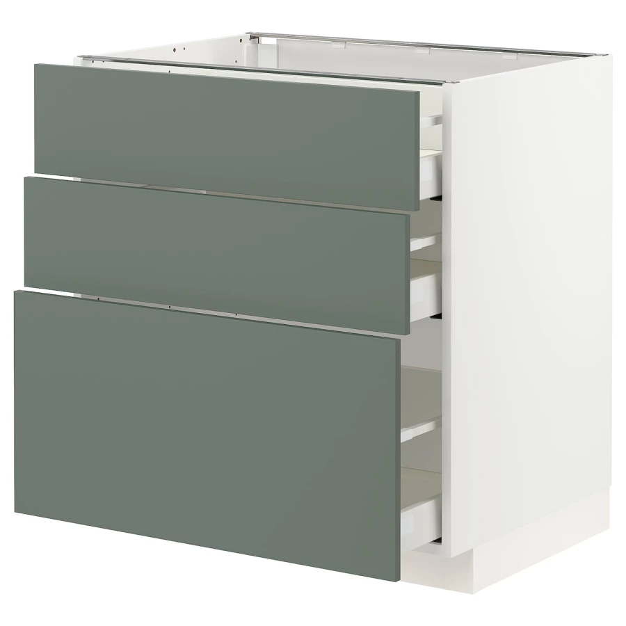 Напольный шкаф - METOD / MAXIMERA IKEA/ МЕТОД/ МАКСИМЕРА ИКЕА,  88х80 см, белый/зеленый (изображение №1)