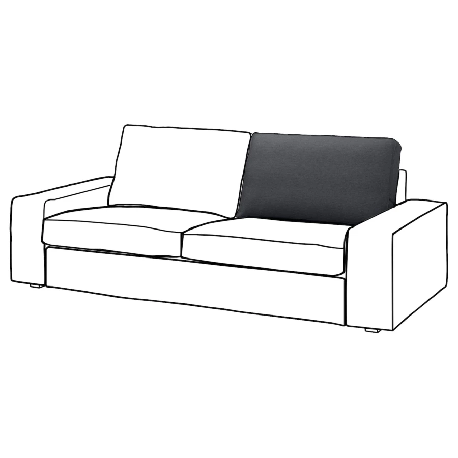 Внутренняя подушка спинки - IKEA KIVIK/КИВИК ИКЕА, 59х23х86 см, черный (изображение №2)