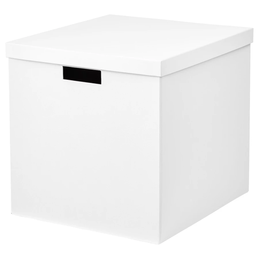 Коробка с крышкой - TJENA IKEA/ ТЬЕНА ИКЕА, 35х32х32 см,  белый (изображение №1)