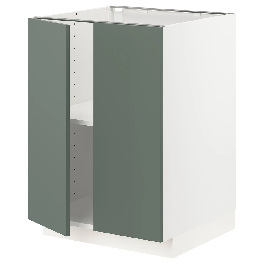 Напольный шкаф - METOD IKEA/ МЕТОД ИКЕА,  60х88 см, белый/зеленый (изображение №1)