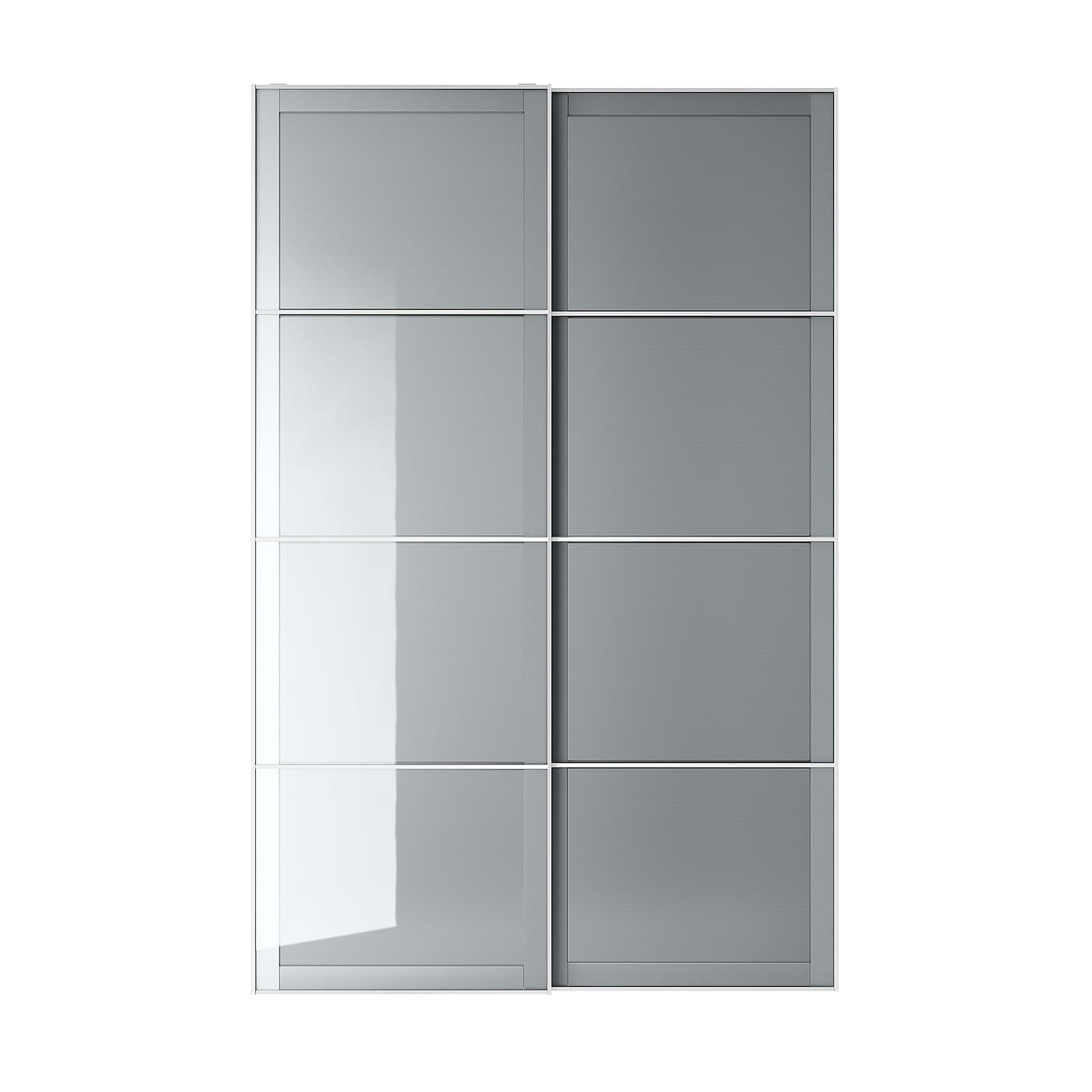 Раздвижные двери - IKEA BJÖRNÖYA/BJORNOYA/БЬЁРНЁЯ ИКЕА, 236х150 см, серый глянцевый