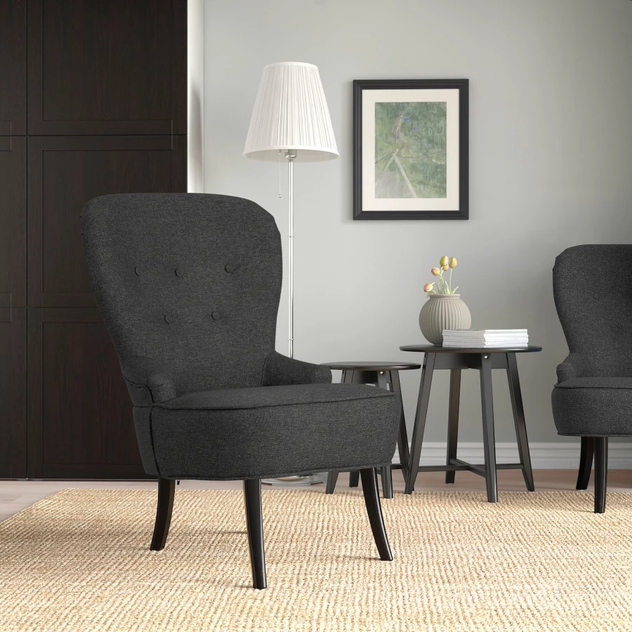 Кресло - REMSTA IKEA/РЕМСТА ИКЕА, 60х72х88 см, чёрный (изображение №3)