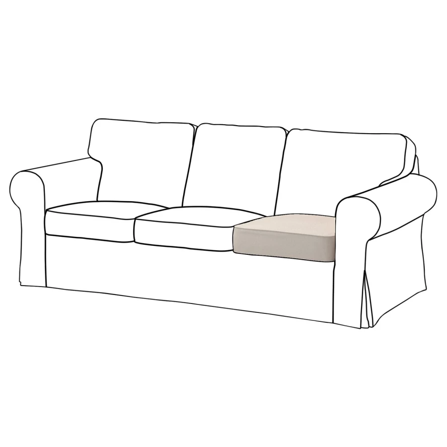 Внутренняя подушка сиденья - EKTORP IKEA/ ЭКТОРП ИКЕА, белый (изображение №3)