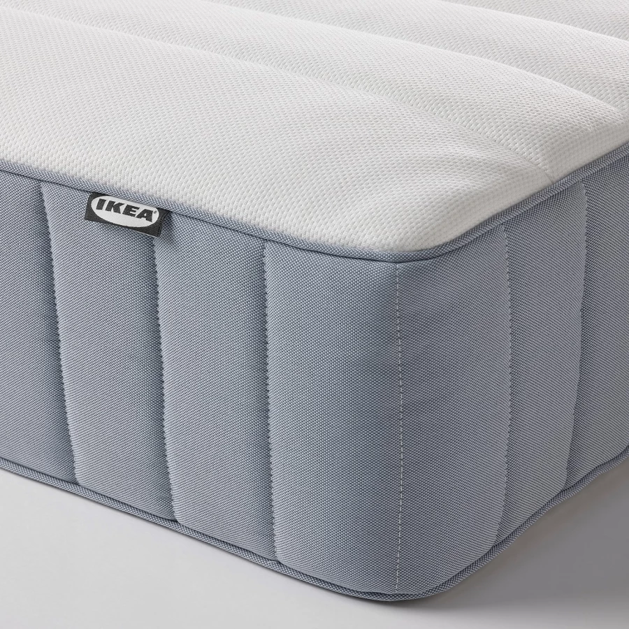 Кровать - IKEA MALM, 200х90 см, матрас средне-жесткий, белый, МАЛЬМ ИКЕА (изображение №12)