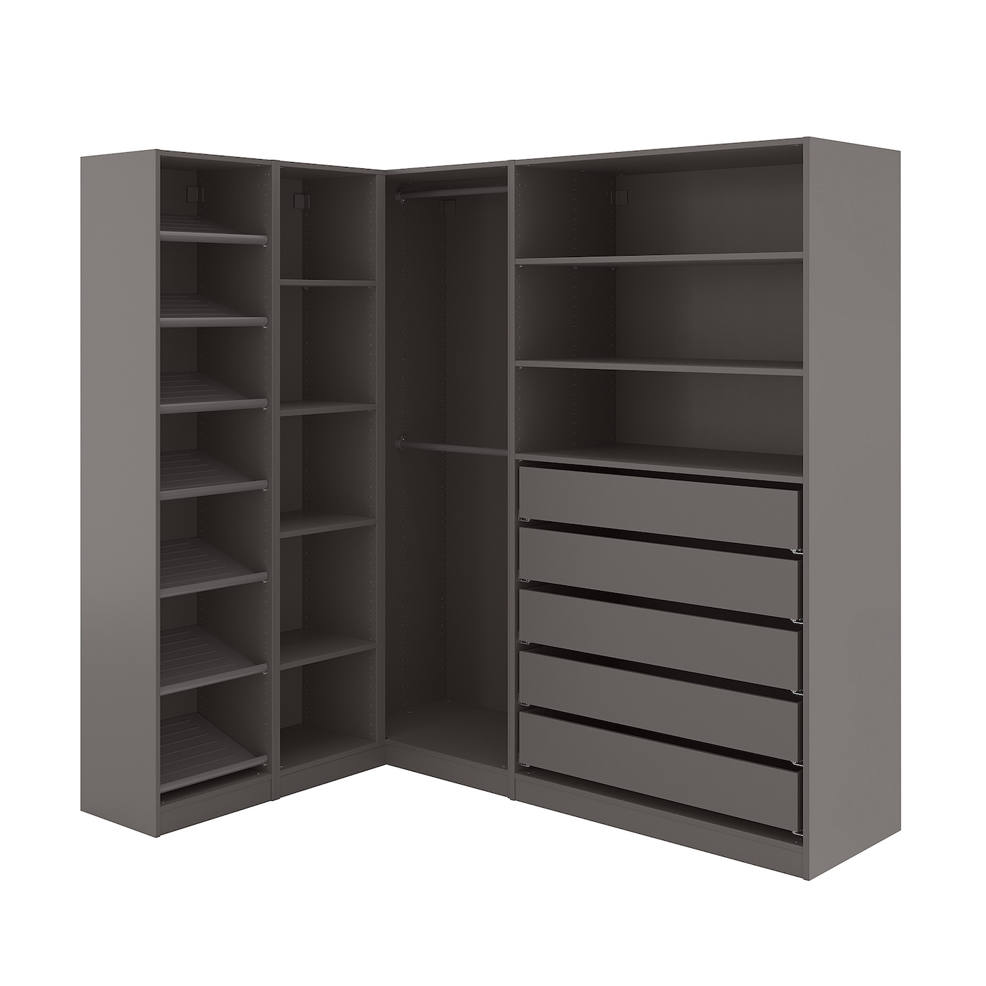 Гардероб угловой - IKEA PAX, черно-коричневый, 160-188x201 см, ПАКС ИКЕА