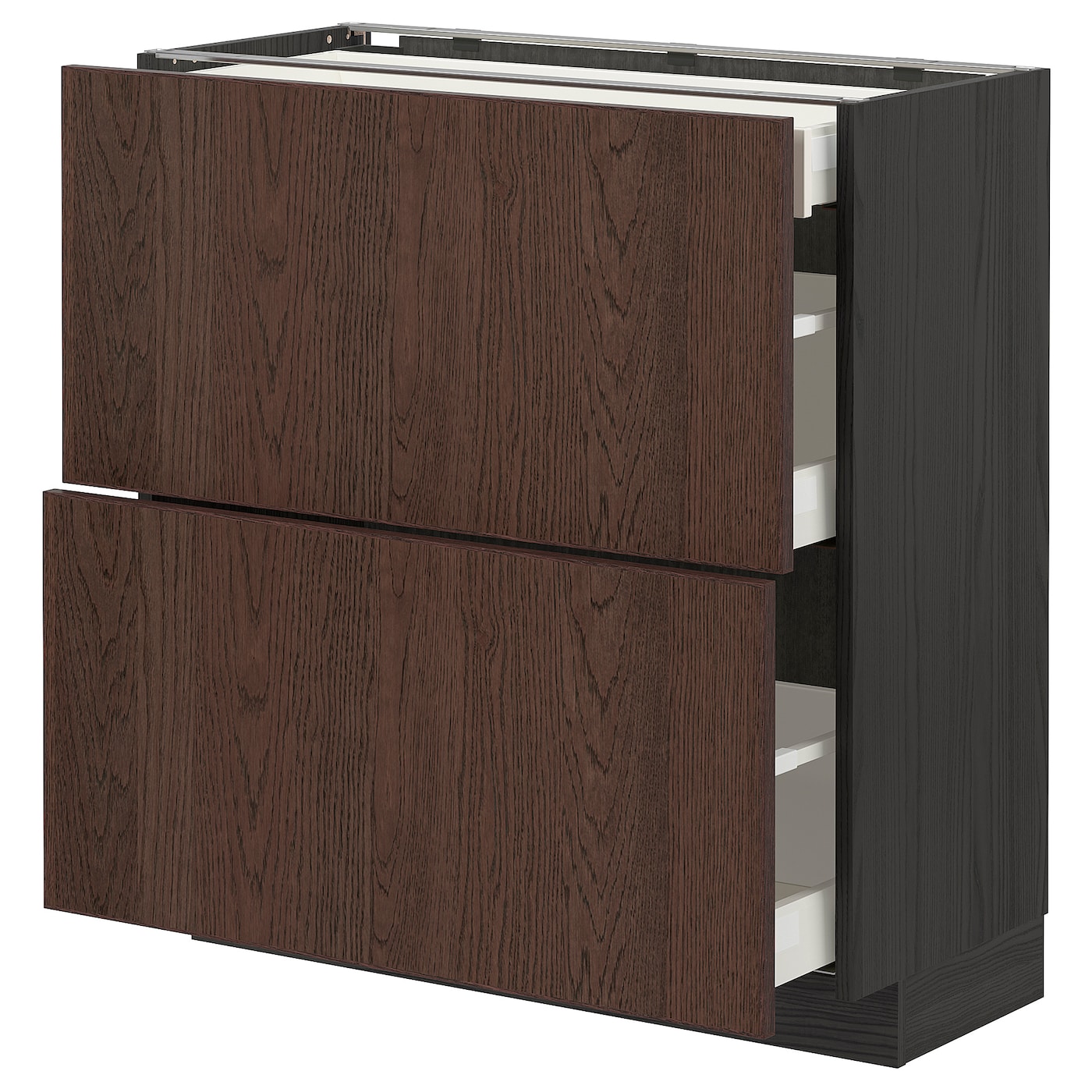 Напольный кухонный шкаф  - IKEA METOD MAXIMERA, 88x39,2x80см, черный/коричневый, МЕТОД МАКСИМЕРА ИКЕА