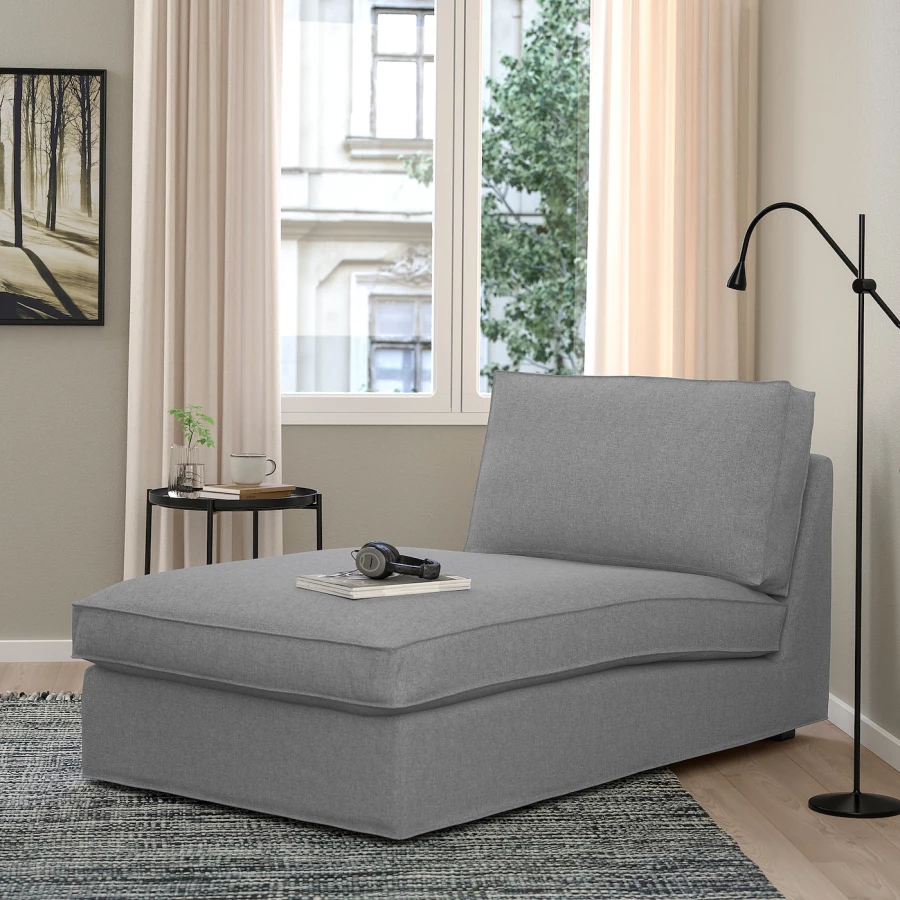 Кресло-кровать - IKEA KIVIK/КИВИК ИКЕА, 83х90х163 см, серый (изображение №2)