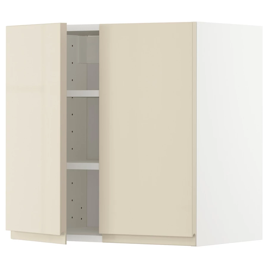 Навесной шкаф с полкой - METOD IKEA/ МЕТОД ИКЕА, 60х60 см, белый/бежевый (изображение №1)