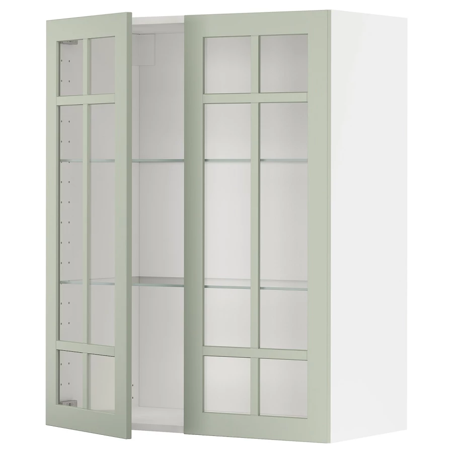 Шкаф  -  METOD  IKEA/  МЕТОД ИКЕА, 100х80 см, белый/зеленый (изображение №1)