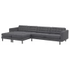 5-местный диван с шезлонгом - IKEA LANDSKRONA, 81x53x160см, темно-серый, ЛАНДСКРУНА ИКЕА