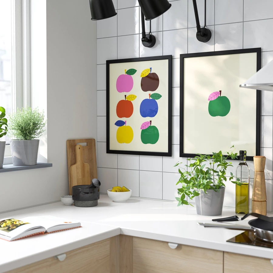Рама с постером IKEA FISKBO/ФИСКБО ИКЕА, 40х50 см, разноцветный (изображение №2)