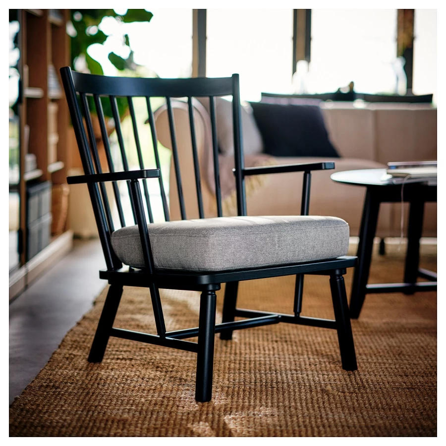 Кресло - IKEA PERSBOL, 69х70х84 см, черный/серый, ПЕРСОБОЛ ИКЕА (изображение №3)