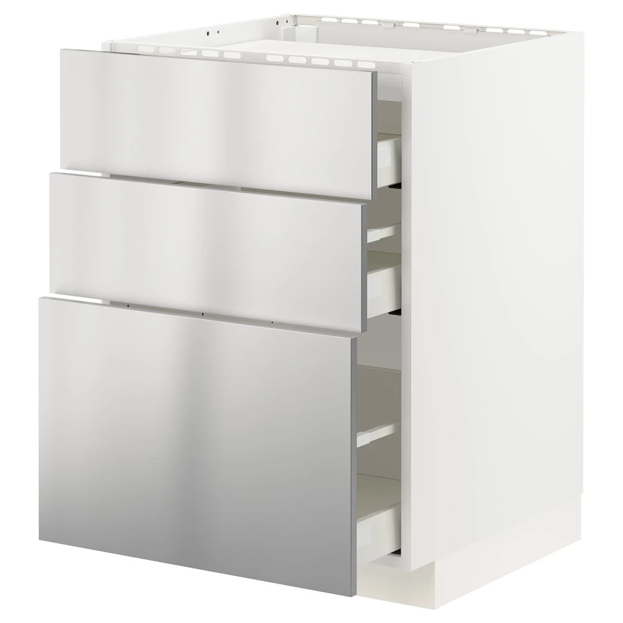 Напольный 3-дверный шкаф  - IKEA METOD MAXIMERA, 88x61,6x60см, светло-серый, МЕТОД МАКСИМЕРА ИКЕА (изображение №1)