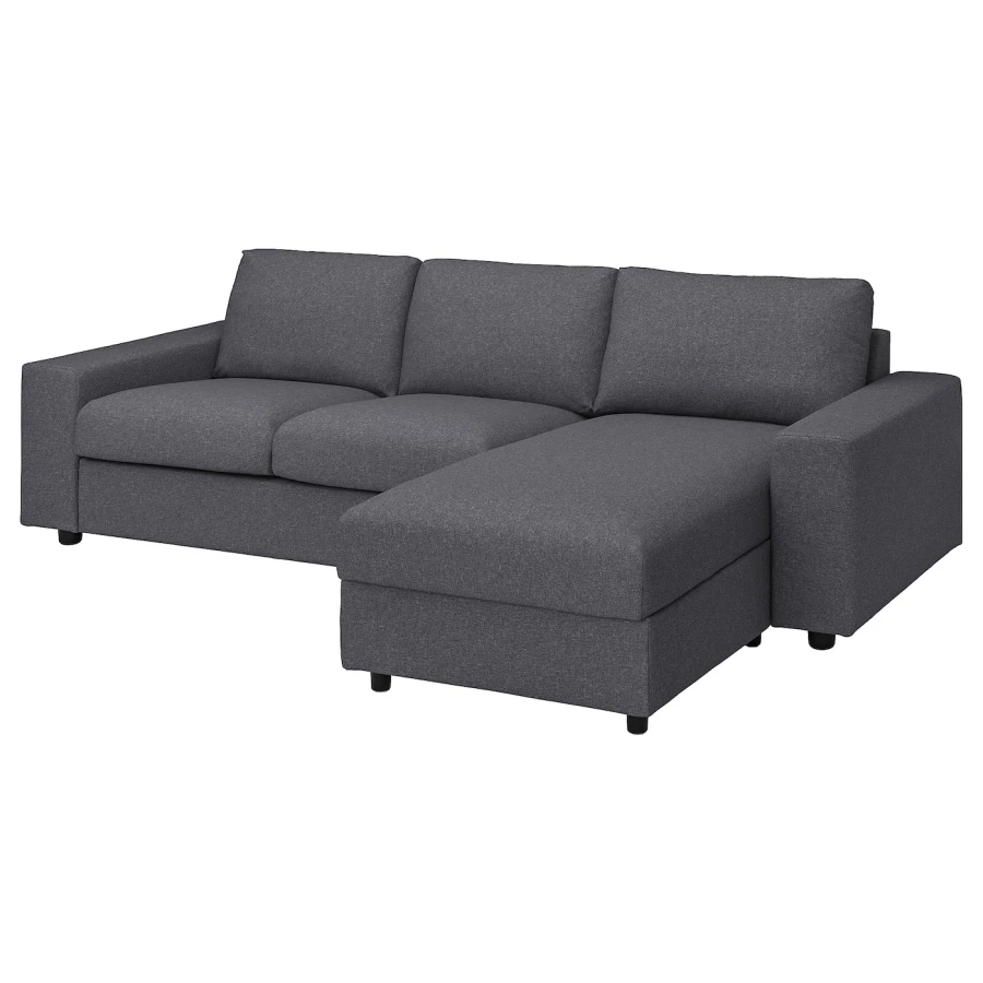 Чехол на 3-местный диван - IKEA VIMLE/ВИМЛЕ ИКЕА, серый (изображение №1)