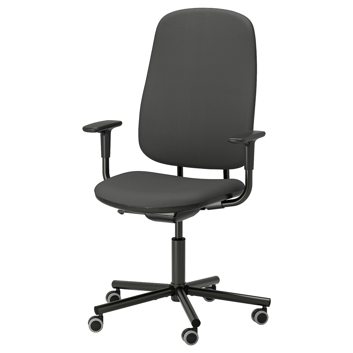 Офисный стул с подлокотниками - IKEA SMÖRKULL/SMORKULL/СМЁРКУЛЛ ИКЕА, 104х66х59 см, черный
