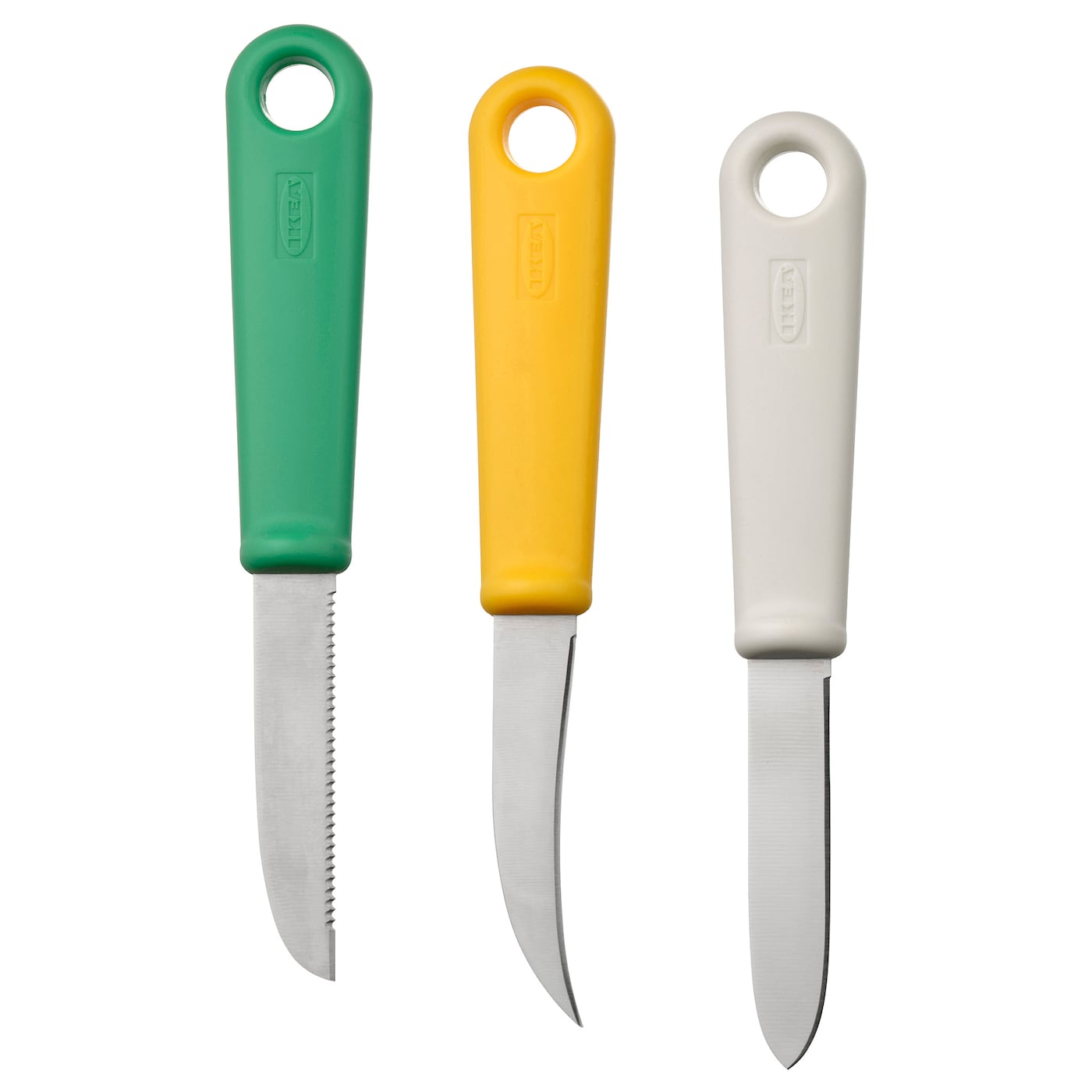 Нож для овощей - IKEA UPPFYLLD, 18см, зеленый/оранжевый/светло-серый, УППФИЛЛД ИКЕА