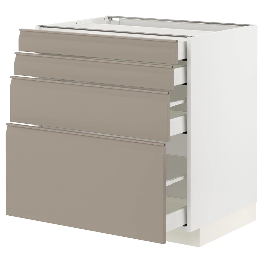 Напольный шкаф  - IKEA METOD MAXIMERA, 88x61,6x80см, белый/светло-серый, МЕТОД МАКСИМЕРА ИКЕА (изображение №1)