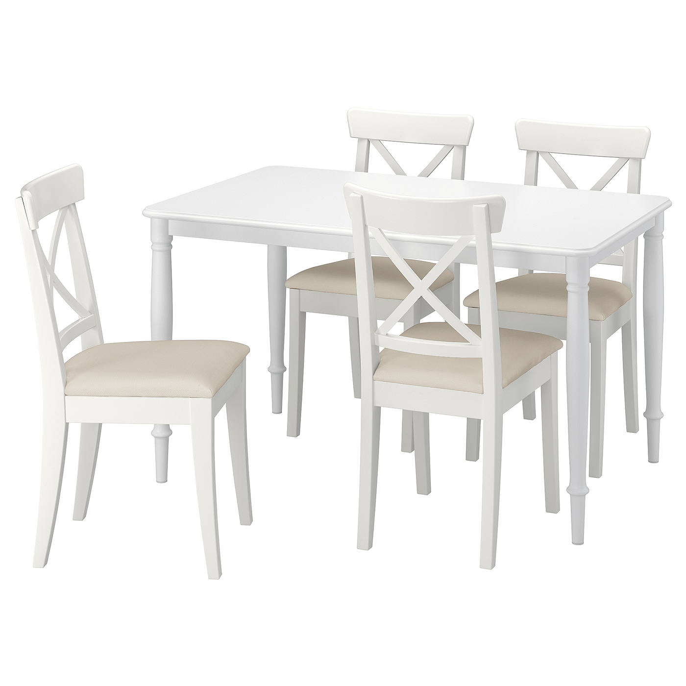 Стол и 4 стула - DANDERYD / INGOLF IKEA/ ДАНДЕРИД/ИНГОЛЬФ ИКЕА, 130х80х75 см, белый