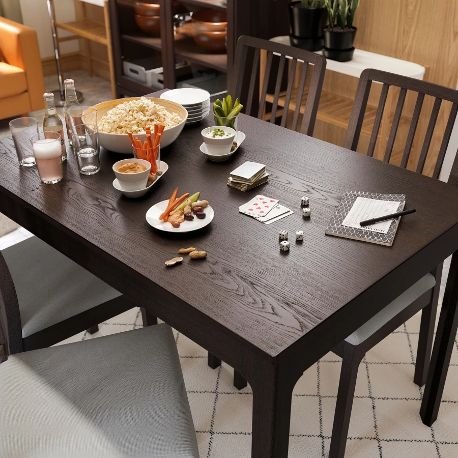 Раздвижной обеденный стол - IKEA EKEDALEN, 120/180х80 см, темно-коричневый, ЭКЕДАЛЕН ИКЕА (изображение №7)
