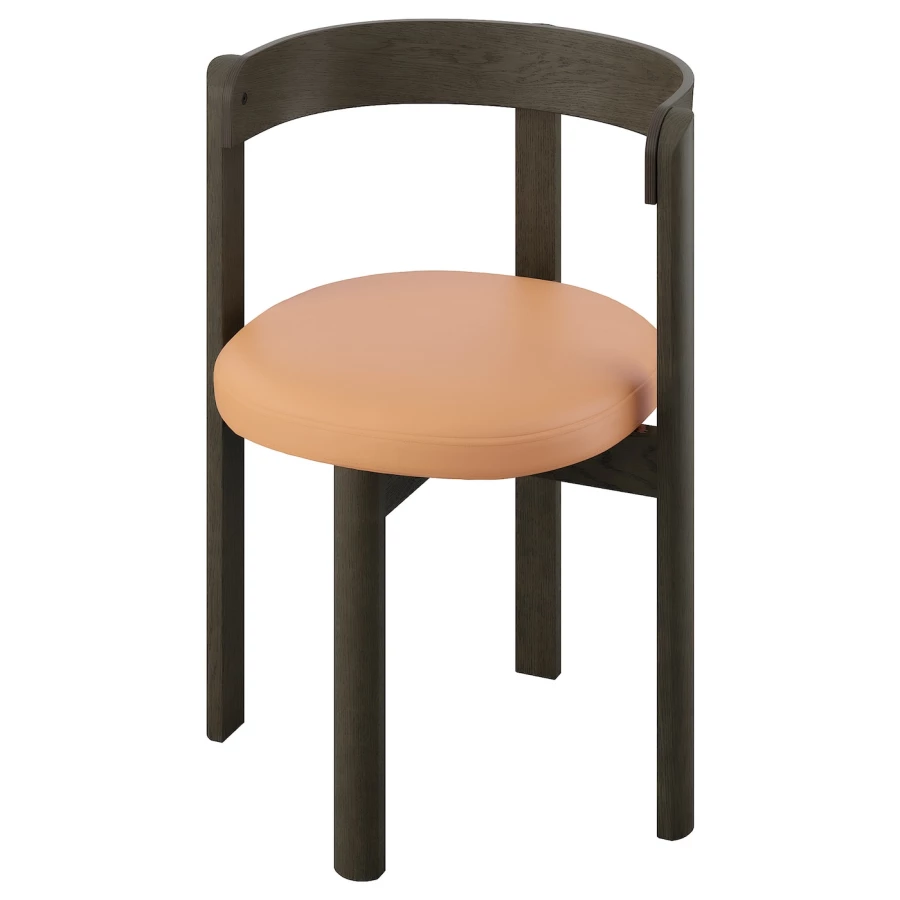 Стул IKEA STOCKHOLM 2025/СТОКГОЛЬМ 2025 ИКЕА, 50х74х56 см, темно-коричневый/оранжевый (изображение №1)