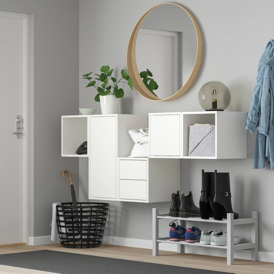 Комбинация навесных шкафов- IKEA EKET, 175x35x70 см, белый, ЭКЕТ ИКЕА (изображение №2)