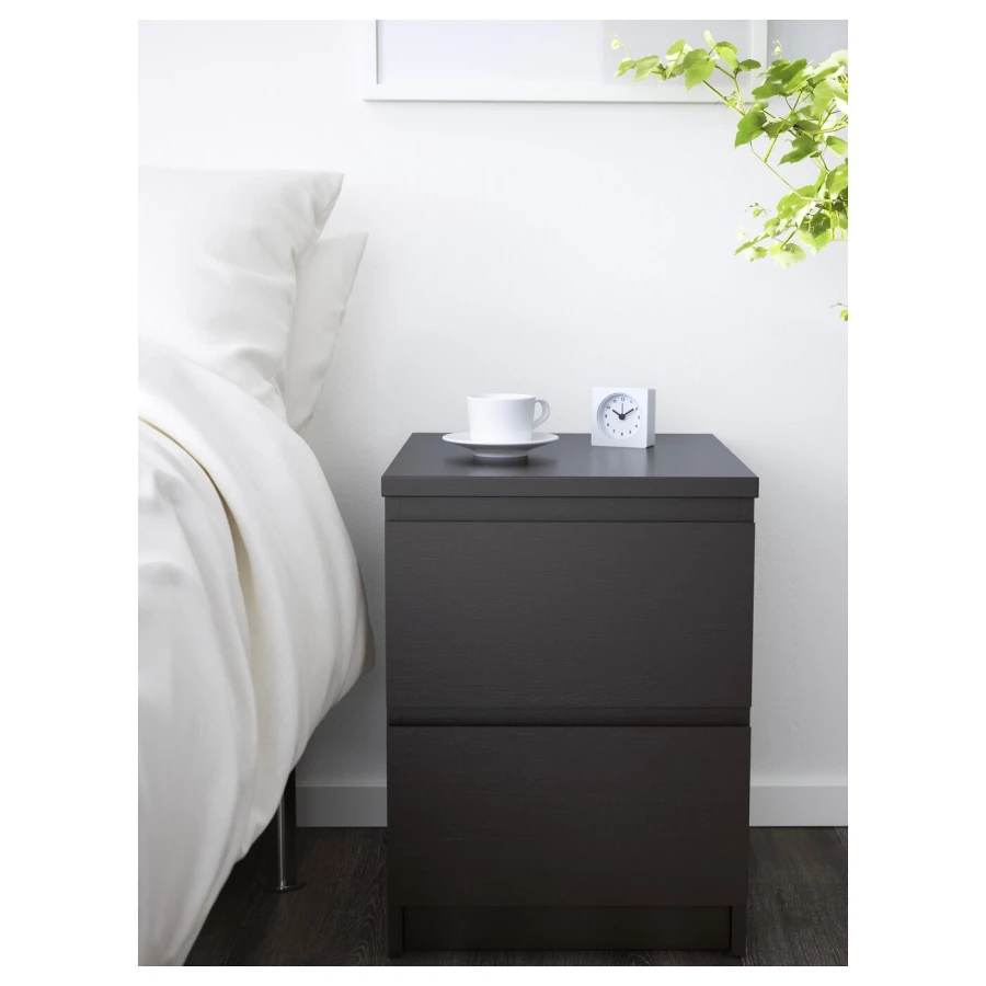 Комплект мебели для спальни - IKEA MALM/LINDBÅDEN/LINDBADEN, 140х200 см, черный, МАЛЬМ/ЛИНДБАДЕН ИКЕА (изображение №5)