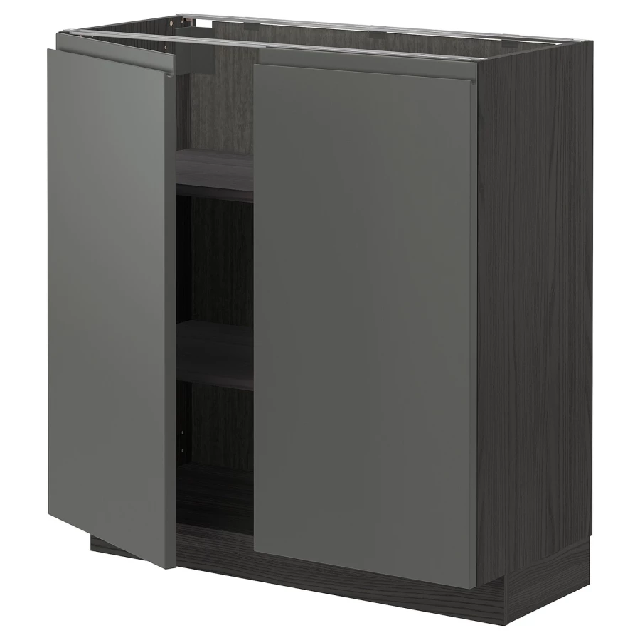 Напольный кухонный шкаф  - IKEA METOD, 88x39x80см, темно-серый/серый, МЕТОД ИКЕА (изображение №1)