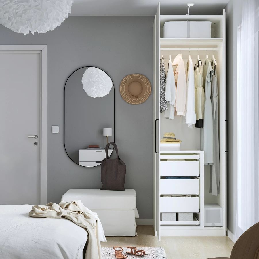 Платяной шкаф - IKEA PAX/FARDAL, 75x60x236 см, белый ПАКС/ФАРДАЛЬ ИКЕА (изображение №3)