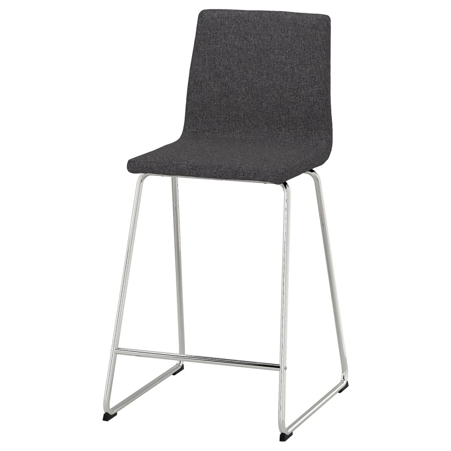 Барный стул - IKEA LILLÅNÄS/ЛИЛЛОНЭС ИКЕА, 35х40х94 см, темно-серый (изображение №1)