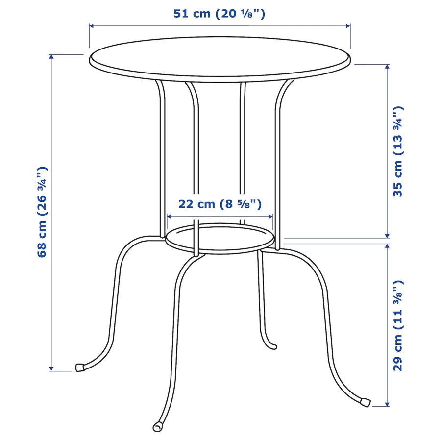 Столик придиванный - IKEA LINDVED/ ЛИНДВЕД ИКЕА, 68х50 см, белый (изображение №6)