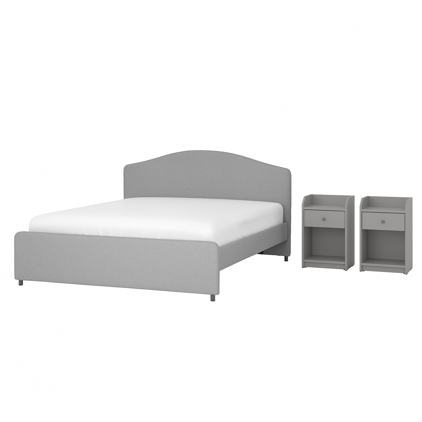Комбинация мебели для спальни - IKEA HAUGA, 200x160см, серый/светло-серый, ХАУГА ИКЕА
