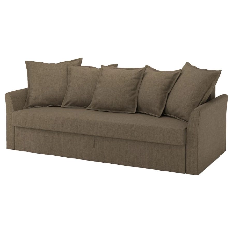 3-местный диван-кровать - IKEA HOLMSUND/ГОЛЬМСУНД ИКЕА, 231х99х79 см, коричневый (изображение №2)