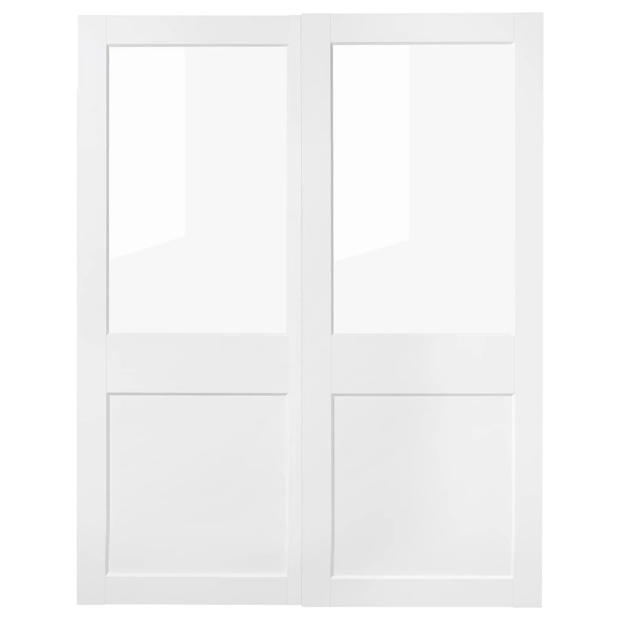 Раздвижные двери - IKEA GRIMO/ГРИМО ИКЕА, 201х150 см, белый (изображение №1)