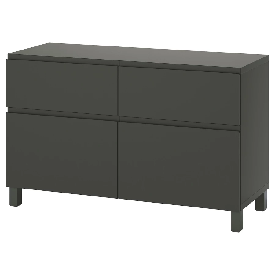 Комбинация для хранения - BESTÅ/ BESTА IKEA/ БЕСТА/БЕСТО ИКЕА, 74х120 см, темно-серый (изображение №1)